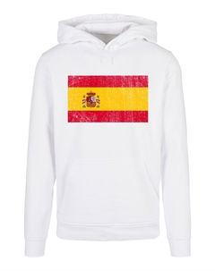 Пуловер Basic Hoodie Spain Spanien Flagge distressed, белый F4nt4stic