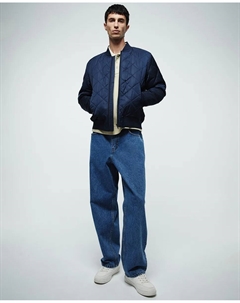 Стеганая куртка с узором «ромб», темно-синий Сфера