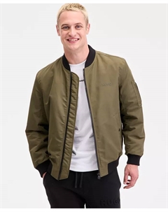 Мужская куртка-бомбер Baken2435 приталенного кроя из сатина, зеленый Hugo boss