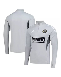 Толстовка Men's Silver Philadelphia Union 2025 Quarter-Zip Long Sleeve Training Top Adidas