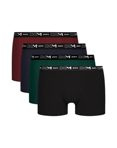 Набор из четырех боксеров из эластичного хлопка разных цветов с поясом с логотипом Dim