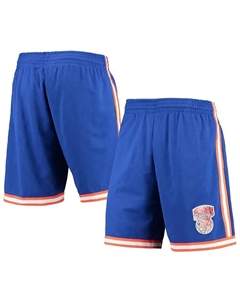 Мужские шорты New York Knicks 1991 Hardwood Classics 75th Anniversary Swingman синего цвета Mitchell and ness