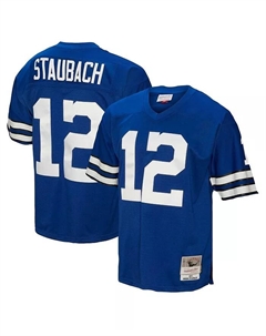 Мужская футболка Roger Staubach в цвете Navy из линейки Dallas Cowboys Big and Tall 1971 Legacy Retired Player Jersey Mitchell and ness
