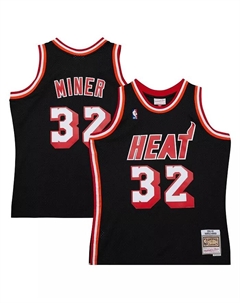 Мужская баскетбольная майка Hardwood Classics Swingman Harold Miner в стиле ретро Miami Heat сезона 1992/93, черная Mitchell and ness