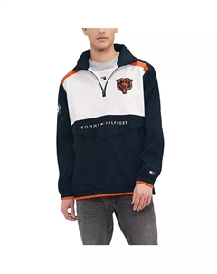 Мужская худи на молнии с капюшоном Chicago Bears Carter в синем и белом цвете Tommy hilfiger