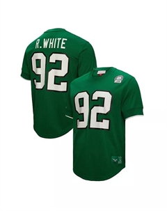 Мужская футболка с сеткой Reggie White Kelly Green Philadelphia Eagles с именем и номером вышедшего из игры игрока Mitchell and ness