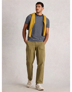 Хлопковая футболка с коротким рукавом Regular Fit в полоску, Dark Navy White stuff