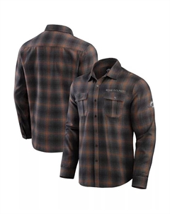 Мужская классическая фланелевая рубашка на пуговицах с длинным рукавом Miami Dolphins в цвете древесного угля Fanatics