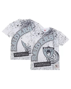 Мужская белая футболка Las Vegas Raiders Team Burst с сублимационным принтом Mitchell and ness