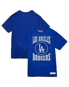 Мужская футболка с арочным логотипом Royal Los Angeles Dodgers из слаб-трикотажа Mitchell and ness