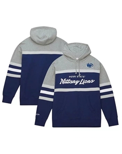 Мужская синяя толстовка с капюшоном Head Coach Penn State Nittany Lions Mitchell and ness