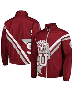 Мужская бордовая толстовка с молнией Texas Southern Tigers с логотипом Exploded Mitchell and ness