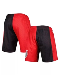 Мужские шорты Portland Trail Blazers Hardwood Classics 1996 Split Swingman черные с красным Mitchell and ness