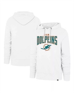 Мужская белая толстовка с капюшоном Miami Dolphins Elements Arch Headline Pullover Hoodie '47 brand