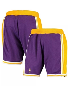 Мужские шорты Los Angeles Lakers 1996-1997 Hardwood Classics Throwback Authentic в фиолетовом цвете Mitchell and ness