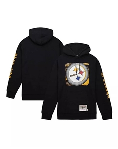 Мужская черная толстовка с капюшоном Pittsburgh Steelers Gridiron Classics Big Face 7.0 Mitchell and ness
