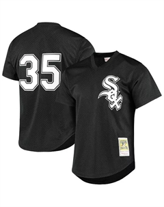 Мужская бейсбольная майка для тренировок Frank Thomas Black Chicago White Sox Cooperstown с сетчатыми вставками Mitchell and ness