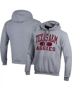 Мужская толстовка с капюшоном Heather Gray Texas A&M Aggies Arch Pill Pullover Hoodie Champion
