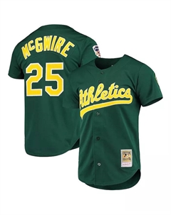 Мужская аутентичная бейсбольная майка Mark McGwire Oakland Athletics 1997 года из коллекции Cooperstown в зеленом цвете Mitchell and ness