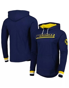 Мужская синяя толстовка с капюшоном Michigan Wolverines Legendary Raglan Pullover Hoodie Mitchell and ness