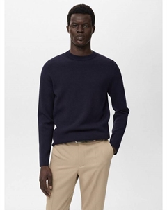 Люксовый джемпер с круглым вырезом, Navy Mango