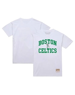Мужская белая футболка Boston Celtics Hardwood Classics Vintage Warm Up Mitchell and ness