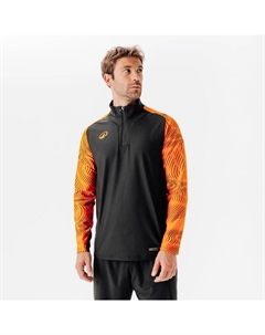 Футболка с молнией 1/2 - Viralto Wavy Club, оранжево-чёрная Kipsta