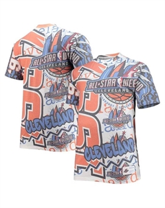 Мужская белая футболка NBA 1997 All-Star Game Hardwood Classics Big and Tall Jumbotron Mitchell and ness