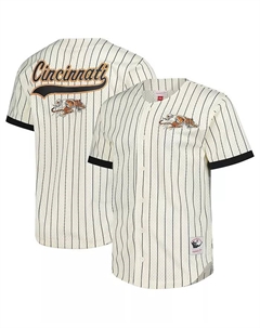 Мужская кремовая рубашка на пуговицах Cincinnati Bengals Final Seconds с винтажным логотипом из сетчатой ткани Mitchell and ness