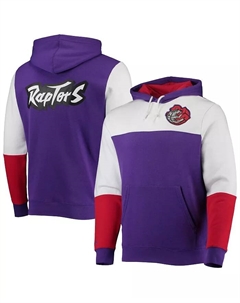 Мужская фиолетовая толстовка с капюшоном Toronto Raptors Hardwood Classics Fusion 2.0 Colorblock Mitchell and ness