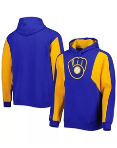Мужская толстовка с капюшоном Milwaukee Brewers Royal, золотая, цветная Mitchell and ness