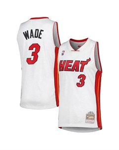 Мужская белая майка-свингер «Miami Heat Hardwood Classics» Дуэйна Уэйда 2005-06 Mitchell and ness