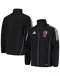 Мужская черная дождевик-худи с полной застежкой-молнией St. Louis City SC Tiro 24 Adidas
