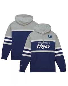 Мужская синяя толстовка с капюшоном Head Coach Georgetown Hoyas Mitchell and ness