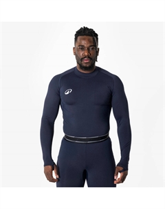 Женская/мужская функциональная футболка с длинным рукавом, утеплённая - Keepdry Club, тёмно-синяя Kipsta