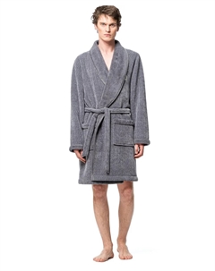 Мужской халат с узором «смокинг», серый Soy