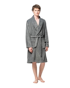 Мужской халат в стиле смокинга, серый Soy