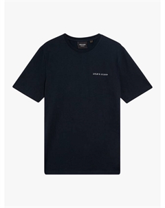 Хлопковая футболка Script, Dark Navy Lyle & scott