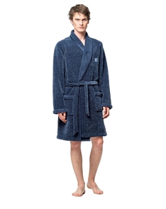Мужской халат с узором «смокинг», синий Soy
