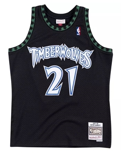 Мужская баскетбольная майка Kevin Garnett в черном цвете Minnesota Timberwolves Hardwood Classics Swingman, сезон 1997-98 Mitchell and ness