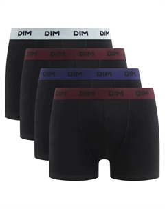 Набор из четырех боксеров из эластичного хлопка с принтованной поясной резинкой, черный Dim