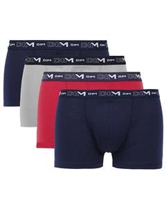 Набор из четырех боксеров из эластичного хлопка разных цветов с поясом с логотипом Dim