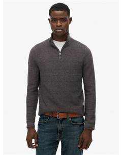 Хлопковый полузастёгивающийся джемпер, Black/Dark Grey Superdry