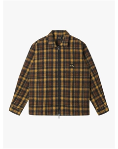 Хлопковая рубашка-оверсайз Regular Fit с молнией в клетку, Acorn Plaid Stan ray®