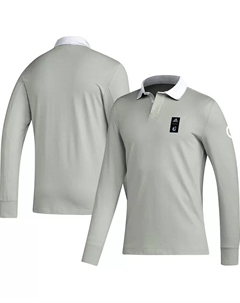 Мужская серая поло с длинным рукавом Minnesota United FC Travel 2023 года Adidas