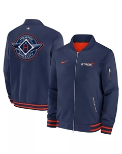 Мужская синяя бомбер с полной застежкой-молнией Houston Astros 2025 City Connect из коллекции Authentic Collection Nike