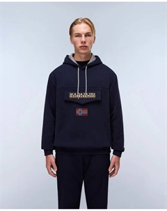 Мужская толстовка с капюшоном темно-синего цвета Napapijri