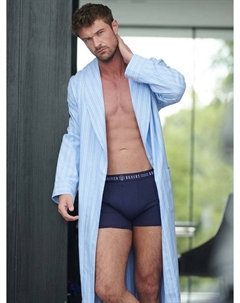 Халат из полосатой щеточной хлопковой ткани, Westwood Blue British boxers