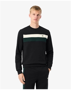 Мужская толстовка из флиса с цветными блоками черного цвета Lacoste
