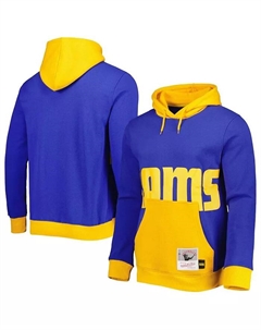 Мужская толстовка с капюшоном Royal Los Angeles Rams Big Face 5.0 Mitchell and ness